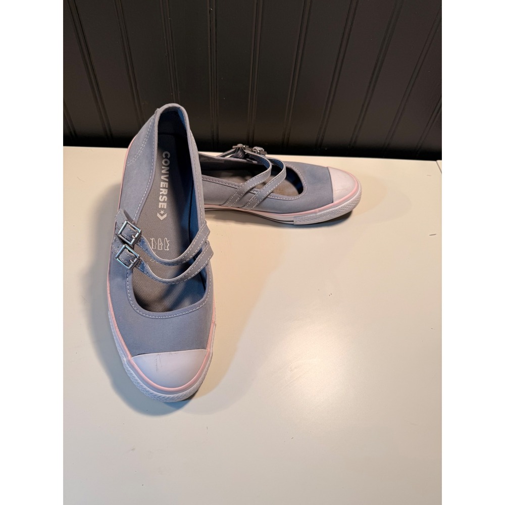 Converse All Star Mary Jane Double Buckle Blue Pink Canvas Sneakers A15078F 10